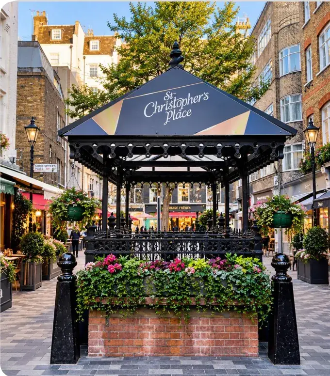 The Christopher’s Place gazebo outside the S.K.H London Clinic