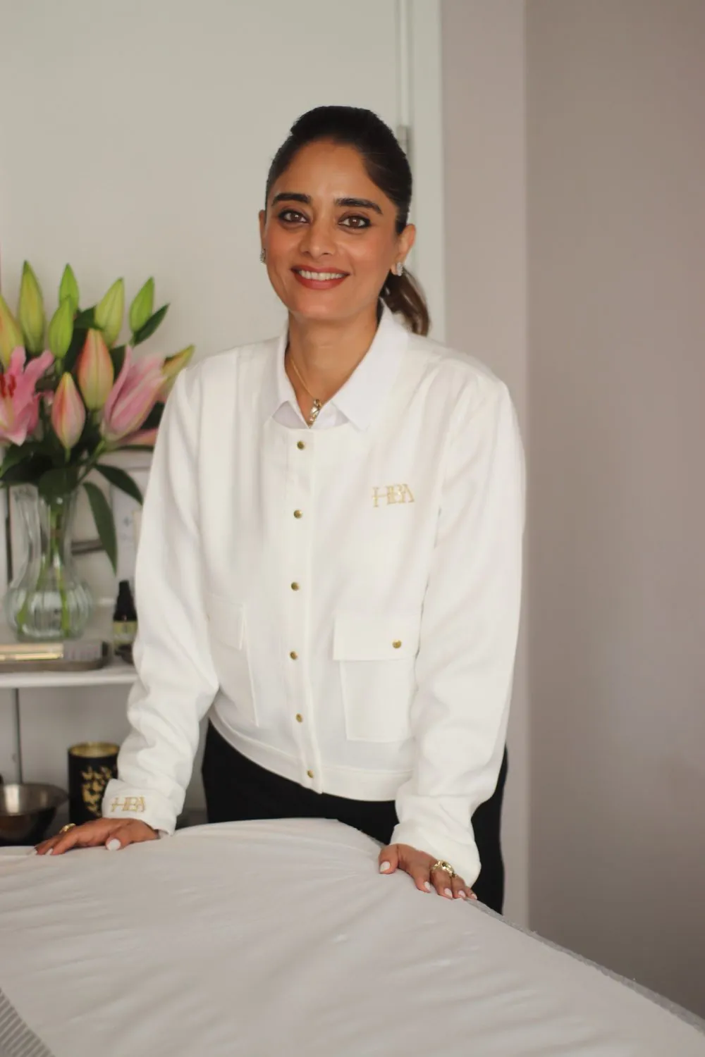 Pinky Lalwani, acupuncturist, at her London clinic